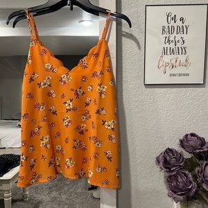 Socialite tangerine floral cami